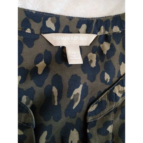Banana Republic Animal Print Long Sleeve with Pockets Size 12 - Picture 5 of 10